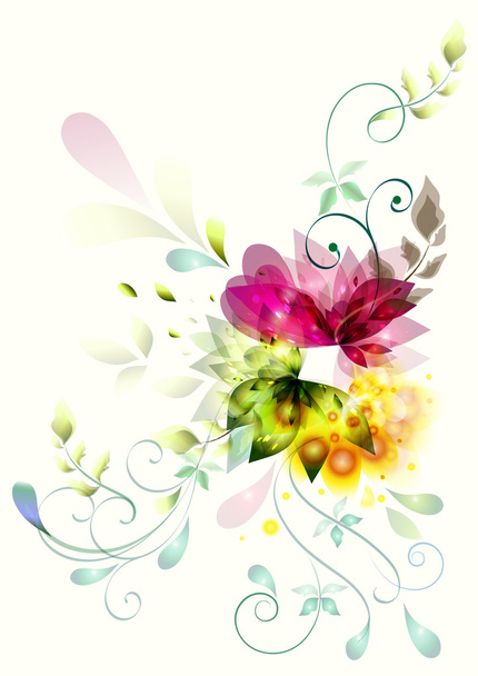 Abstract vector flowers on a white - Vector, afbeelding