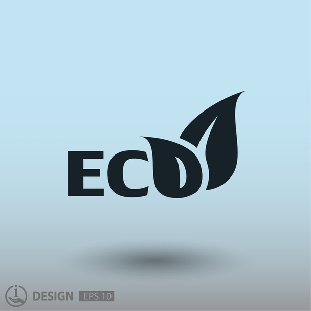 eco leaves icon - Vector, Image