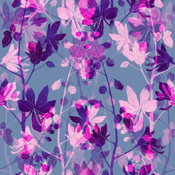 zuidelijke bloem. naadloos patroon - Foto, afbeelding