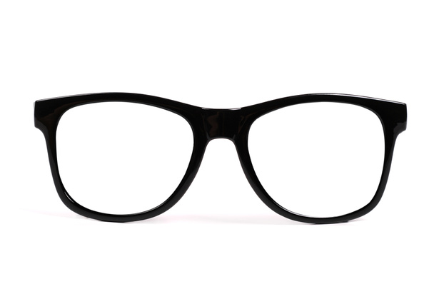 schwarze Brille mit Rahmen isoliert auf weißem Hintergrund - Foto, Bild