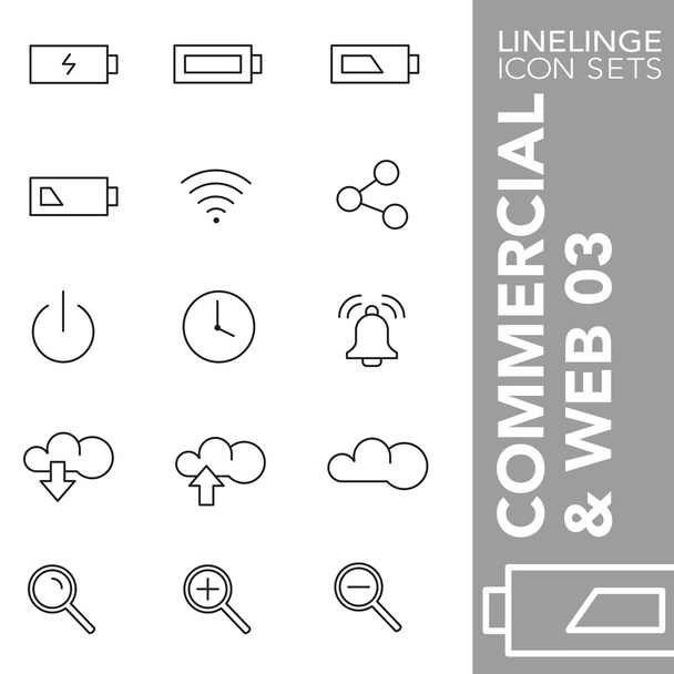 Conjunto de iconos de golpe premium de sitio web, Internet y comercial 03. Linelinge, colección de símbolos de contorno moderno
 - Vector, Imagen