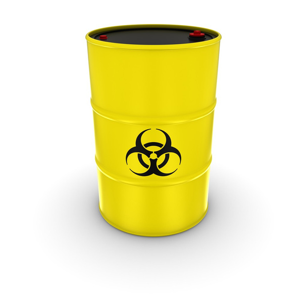 Geïsoleerde gele Biohazard vat 3d illustratie - Foto, afbeelding