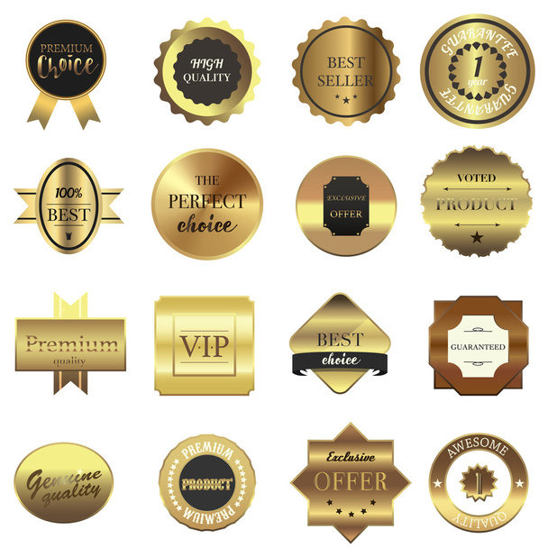 Golden labels set - ベクター画像