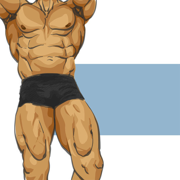 Muscular man body - Vector, imagen