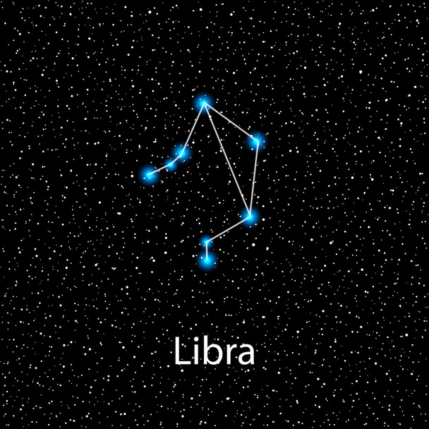 Libra vector Zodiac sign  bright stars - Vector, Image