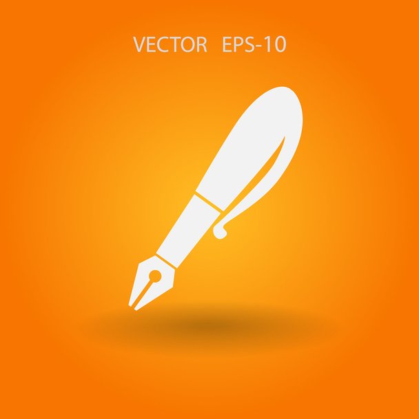 Flat  icon of pen - Vector, Image