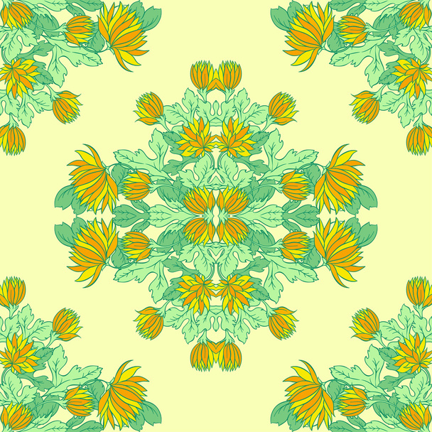 Vector Seamless texture with flowers.Decorative seamless pattern - ベクター画像