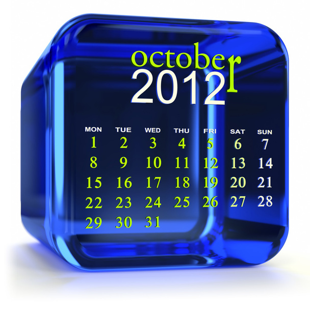 blauwe oktober kalender - Foto, afbeelding