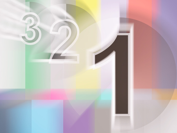 Colorido 3d representación de pantalla de televisión con números
 - Foto, Imagen