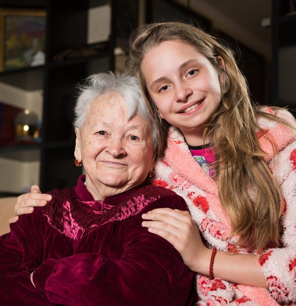 boldog nagymama és unokája  - Fotó, kép
