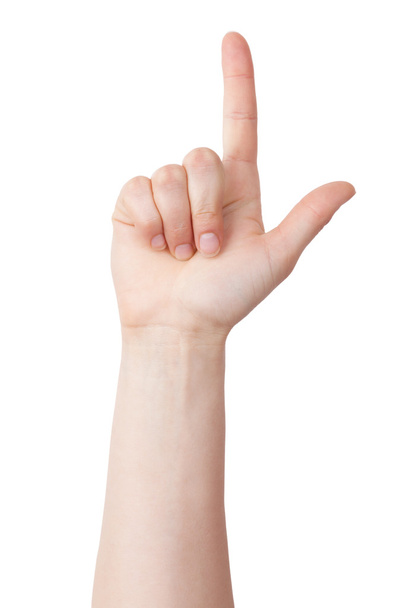 Human hand with a raised index finger - Fotó, kép