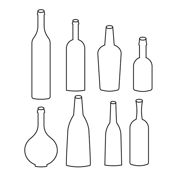 Set of bottle icons. - Vector, Image