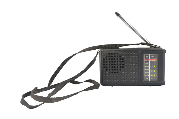 vieille radio en plastique noir avec antenne
 - Photo, image