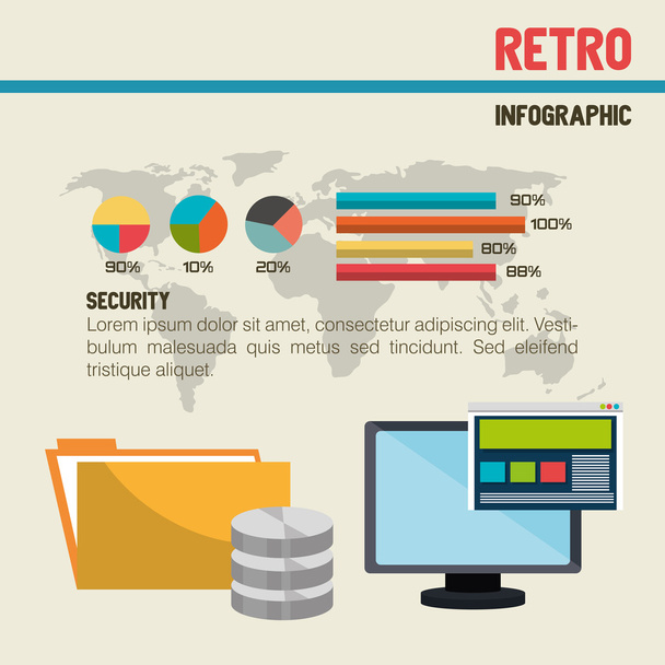 technology retroinfographic design - Vector, Image