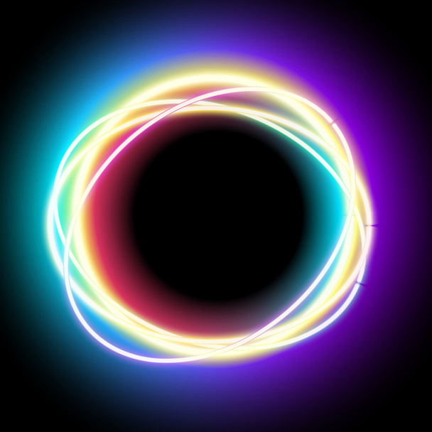 lowing electric circle, neon lamp - Фото, изображение