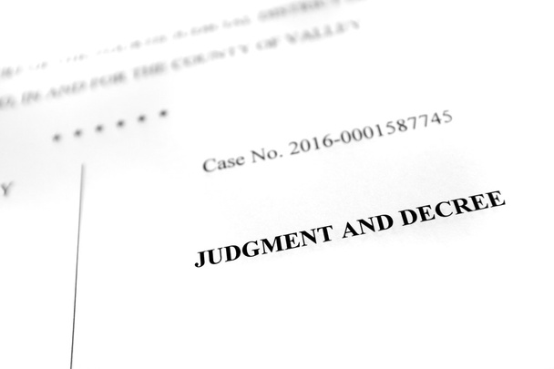 Legal Papers Complaint Judgment and Decree - Photo, Image