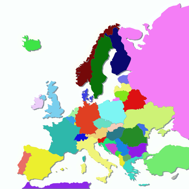 Mapa 3D de Europa con colores y sombras
 - Foto, imagen