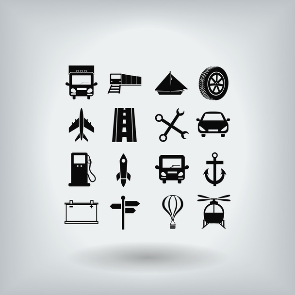 transport icons set - Vektör, Görsel