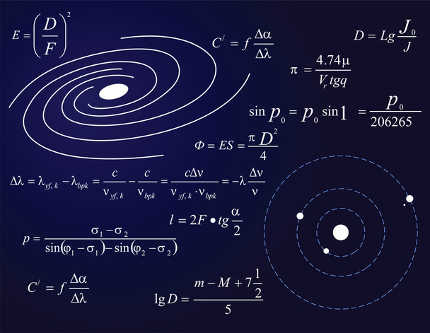 Galáxia e planetas
 - Vetor, Imagem