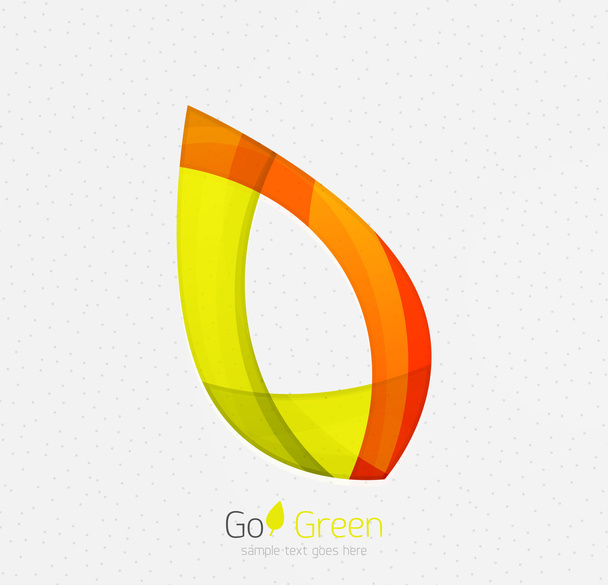 Зеленая концепция, геометрический дизайн эко-лист
 - Вектор,изображение