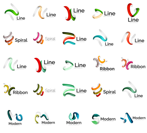 Set di icone astratte con logo a nastro
 - Vettoriali, immagini