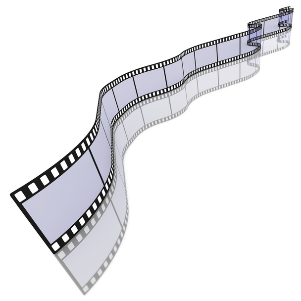 Longo curly tira de filme em branco 35 milímetros de transparência
 - Foto, Imagem