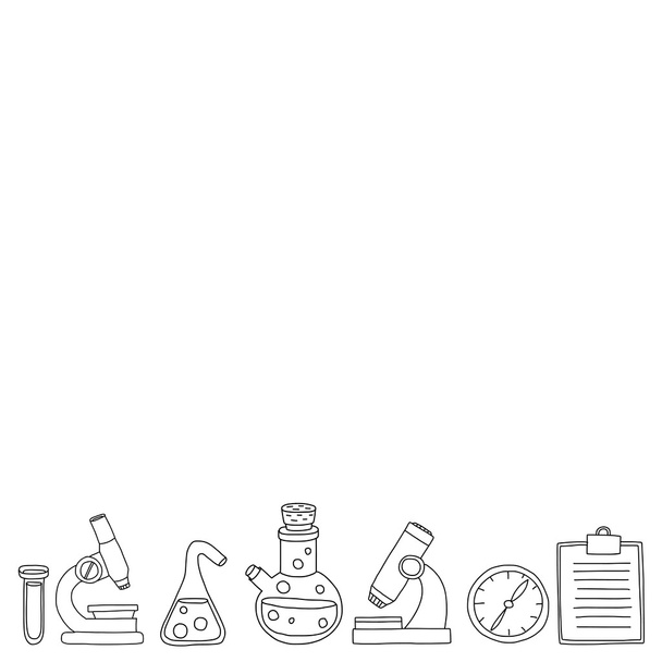 Φαρμακολογία φυσικών επιστημών Χημείας διάνυσμα doodle σύνολο - Διάνυσμα, εικόνα