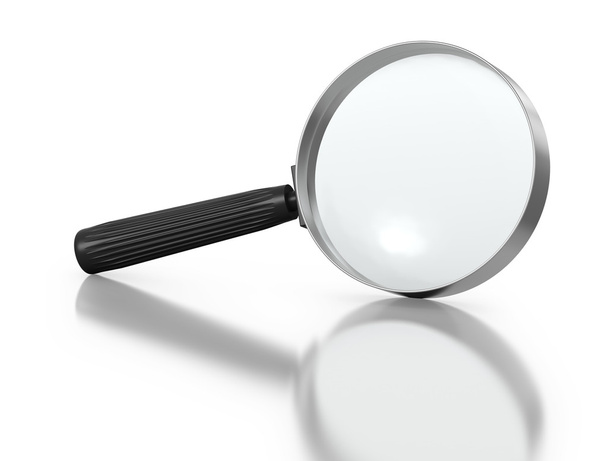 Magnifier on a White Background with Reflection - Foto, Imagen