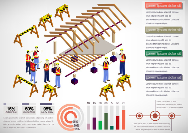 情報グラフィックの家構造概念図 - ベクター画像