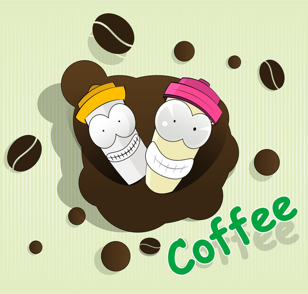 Due tazze di caffè usa e getta carino cartone animato
 - Vettoriali, immagini