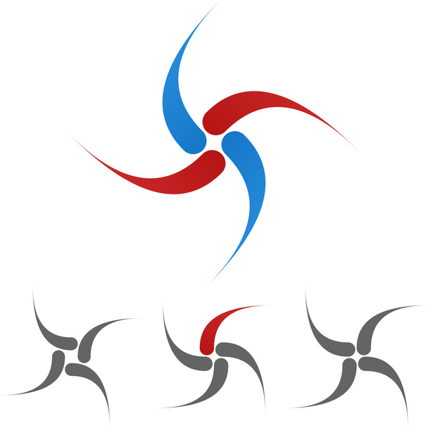 Gebogen logo vector ontwerpset - Vector, afbeelding