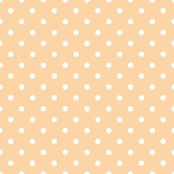 Vector patroon met witte polka stippen op pastel koraal achtergrond tegel - Vector, afbeelding
