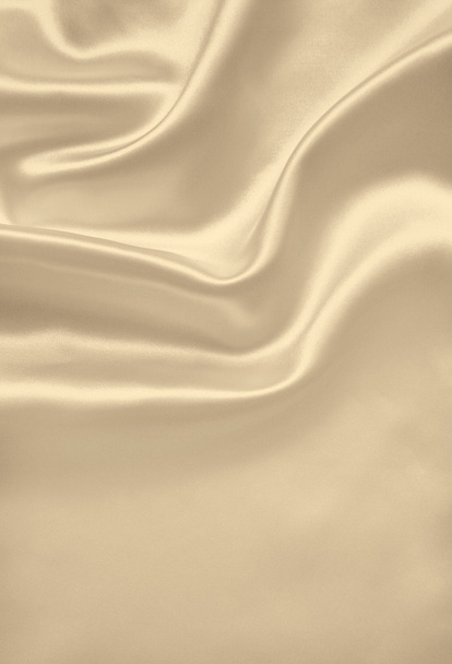 Smooth elegant golden silk or satin as background. In Sepia tone - Photo, image