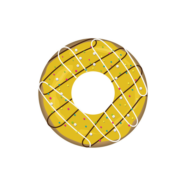 Donut Vektor mit gelber Sahne - Foto, Bild