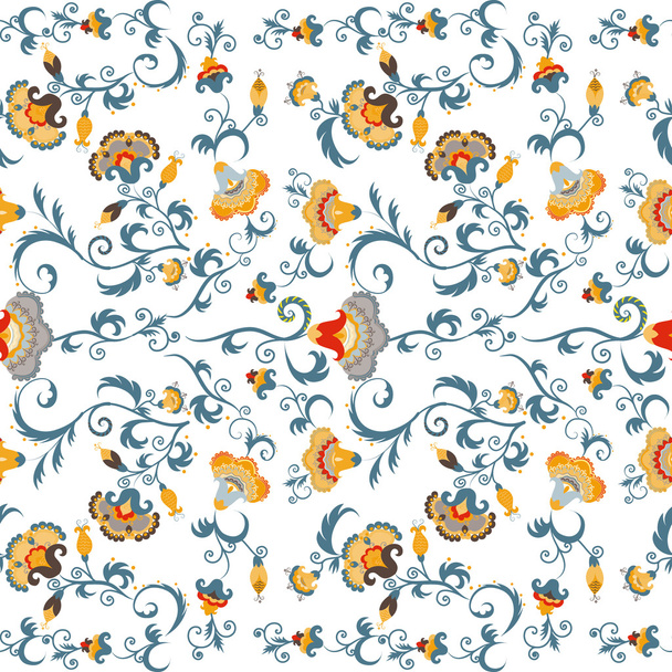 Seamless oriental tribal vector pattern - Διάνυσμα, εικόνα