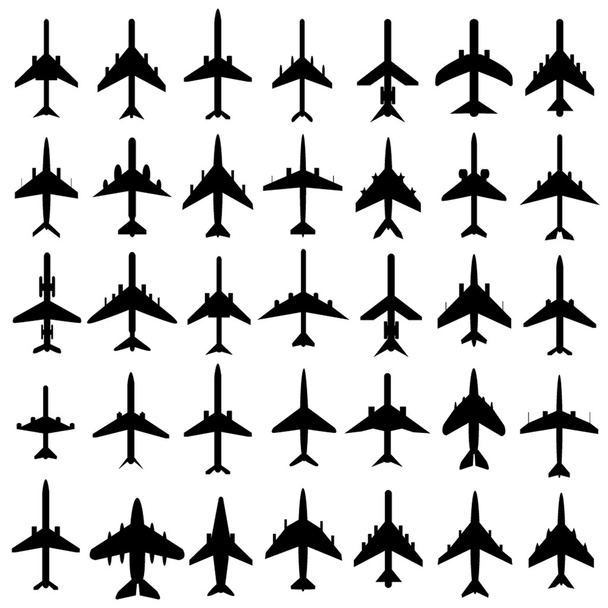 Aviones negros
 - Vector, imagen