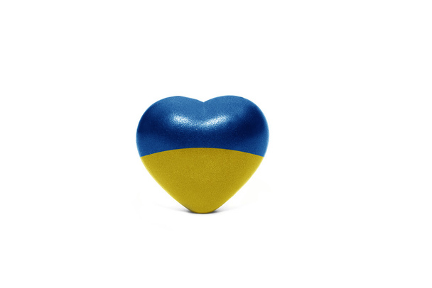 kalp ile Ukrayna ulusal bayrak  - Fotoğraf, Görsel