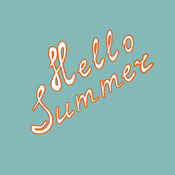 Hand drawn lettering hello summer.  - Vector, Image