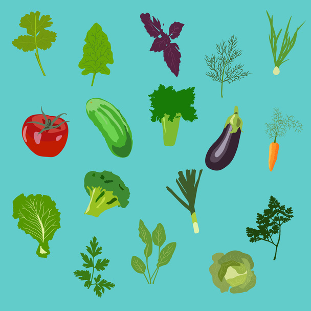 Набір векторних овочів у плоскому стилі
 - Вектор, зображення