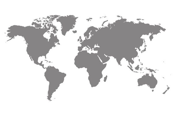 Grey blank world map. - ベクター画像