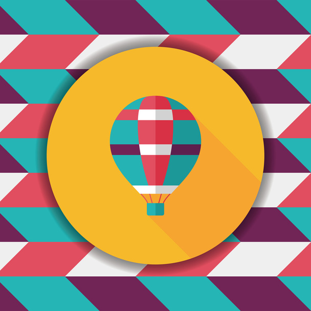 Transportation hot air ballon flat icon with long shadow,eps10 - Vettoriali, immagini