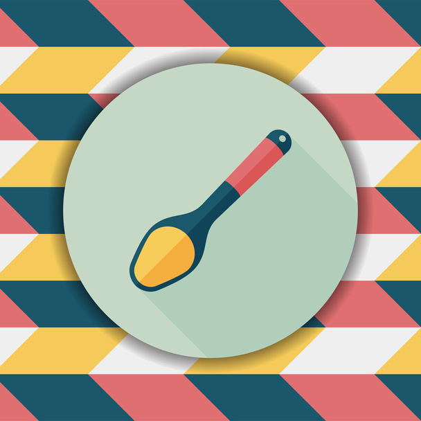 kitchenware spoon flat icon with long shadow,eps10 - Vector, Imagen