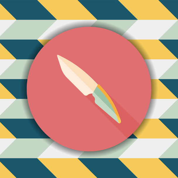 kitchenware fruit knife flat icon with long shadow,eps10 - Вектор,изображение