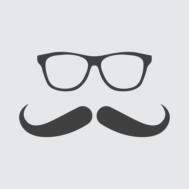 Glasses and mustache icon illustration - Vector, afbeelding