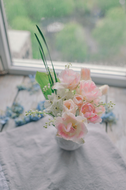 bouquet of pink tulips - Фото, изображение