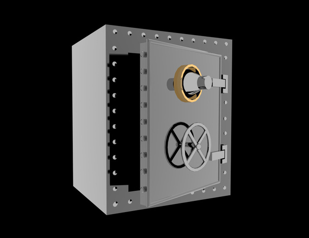 3D банк сейф на черном фоне концепции
 - Фото, изображение
