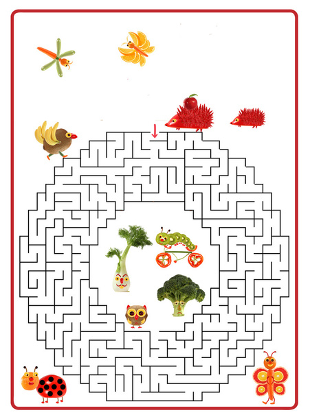 Funny maze game for Preschool Children.  - Zdjęcie, obraz