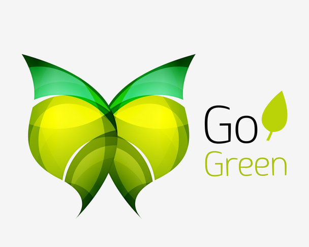 行く緑の抽象的な性質のロゴ - ベクター画像
