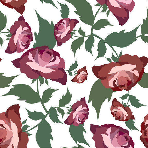 Seamless pattern with rose flowers - Vettoriali, immagini