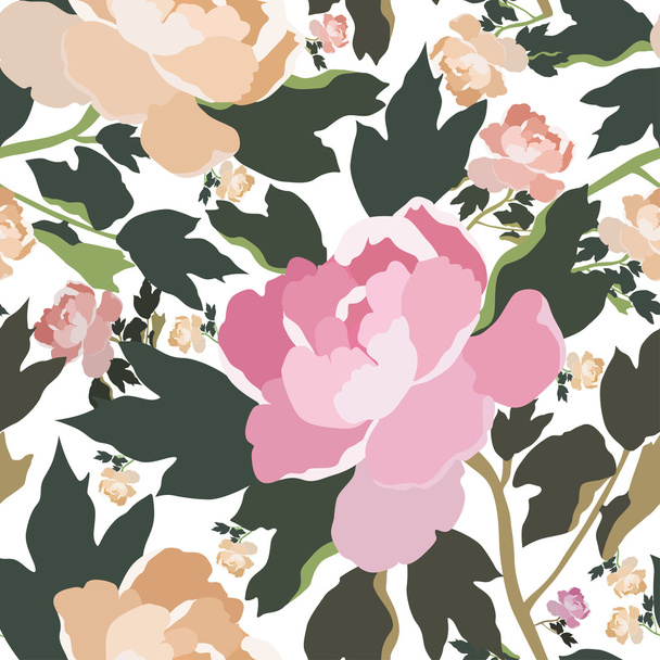 Modello senza soluzione di continuità con fiori di rosa
 - Vettoriali, immagini